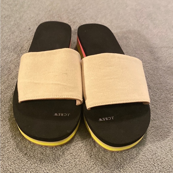 AN883 J. Crew Platform EVA Slide Wedge Sandals, Natural, Size (10) NEW $50 - Picture 4 of 5